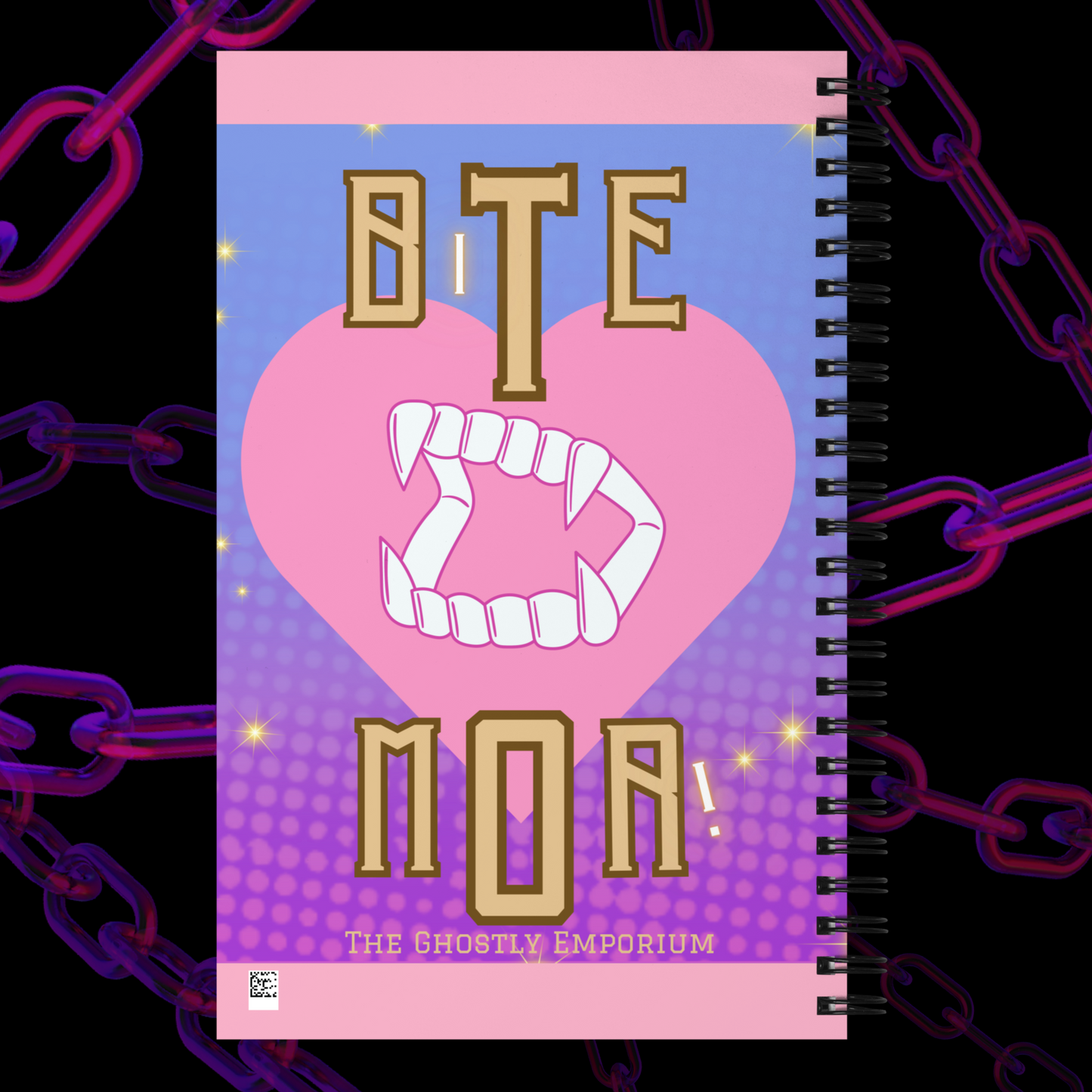 Pink "LUV SUKS! BITE MOR!" 140 Page Dotted Notebook