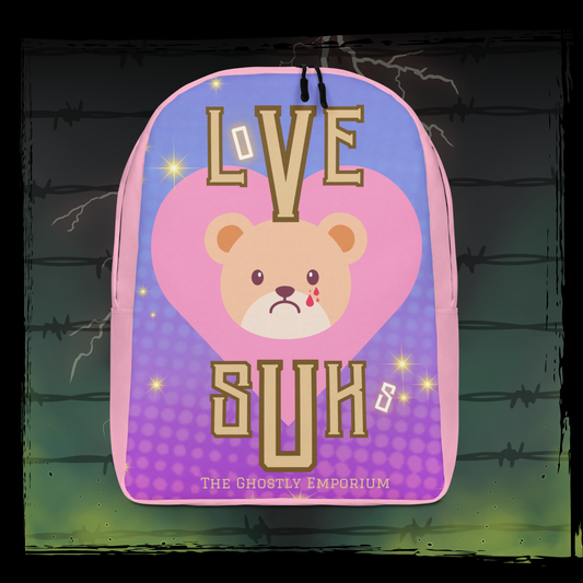 Pink "LOVE SUKS! + BITE MOR!" Backpack