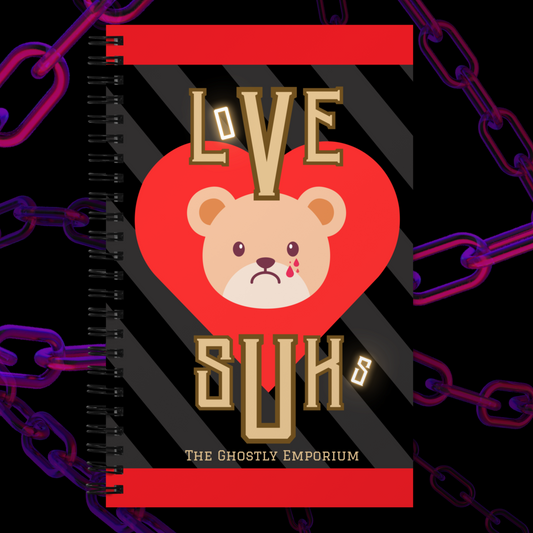 Red "LUV SUKS! BITE MOR!" 140 Page Dotted Notebook