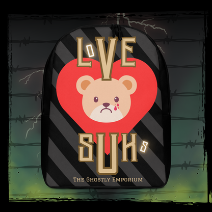 Red "LOVE SUKS! + BITE MOR!" Backpack